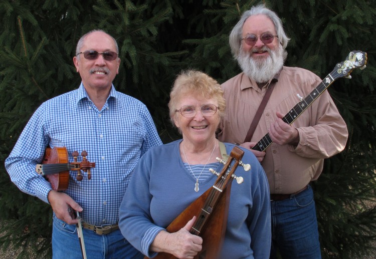 The Highlander String Band - Jim Gaskins on fiddle, Phyllis Gaskins on Appalachian lap dulcimer and Gene Bowlen on clawhammer banjo.
